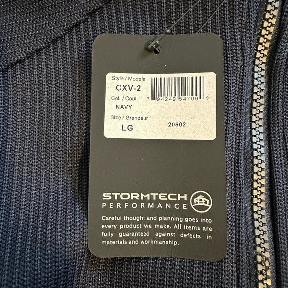 NWT Stormtech Performance Navy Full Zip Ribbed Vest Large - Picture 8 of 9